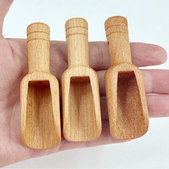 Source Unknown Other - Mini Salt Spoon Set of 3 | Bamboo Scoop for Coffee, Spices, Sugar, Bath Salts